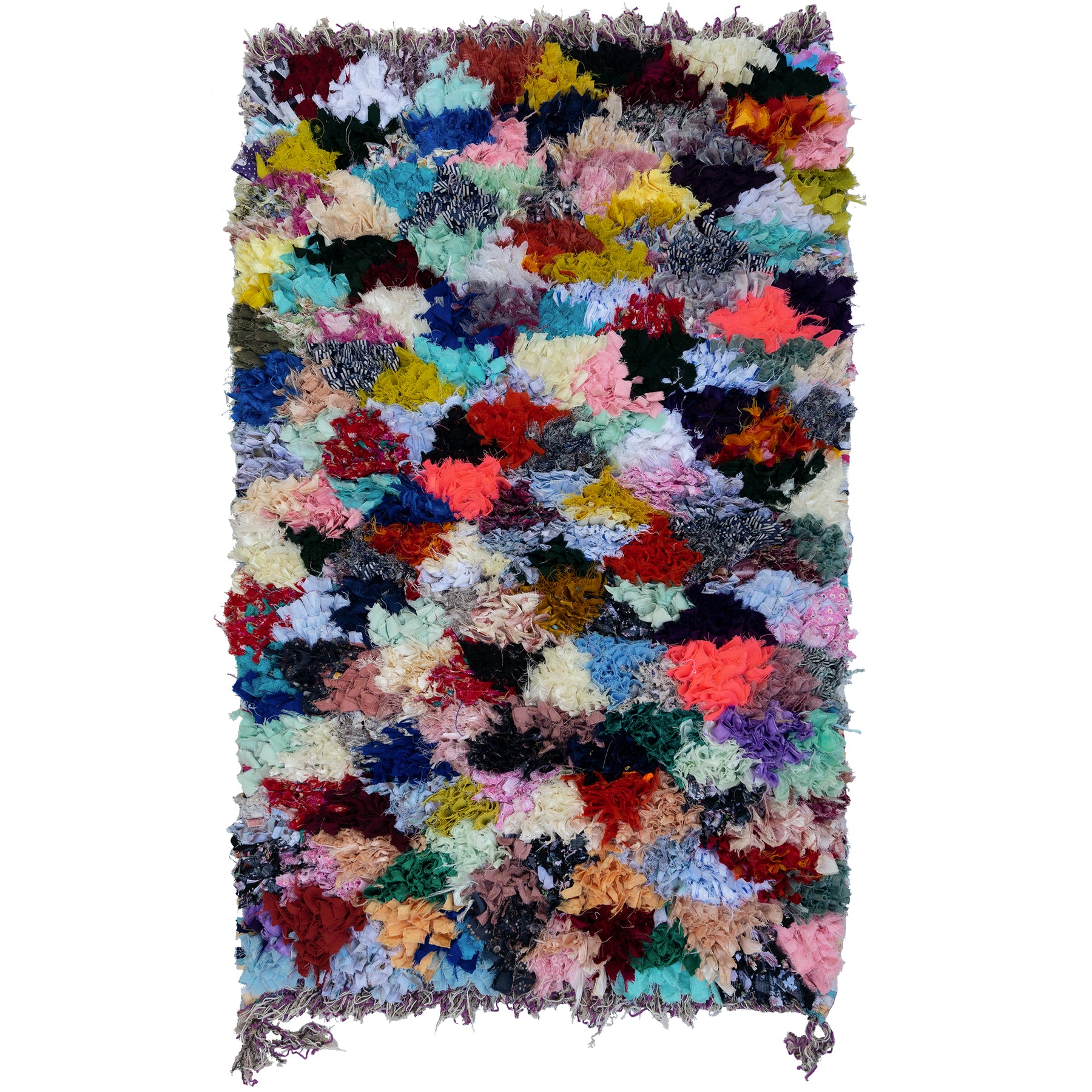 Moroccan Boucherouite Rug, Marrakech Tribal Rug, Handmade Rag Rug, L10 ...