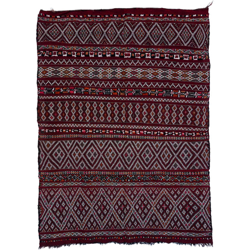 Old Moroccan Zaer Hanbel (Kilim) Rug